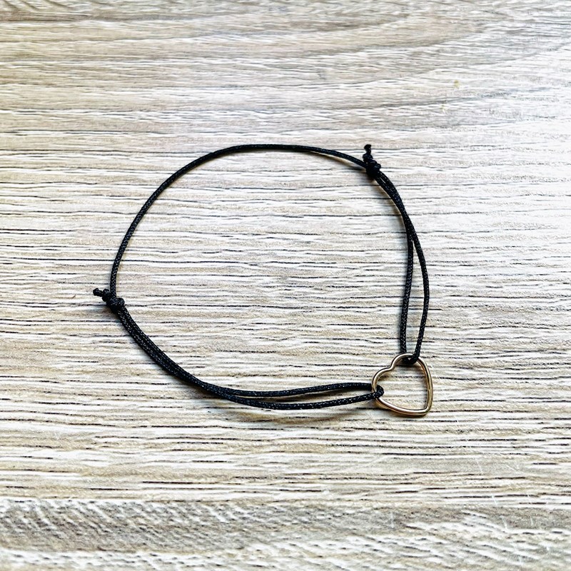 Ysie - Bracelet réglable mon cœur noir