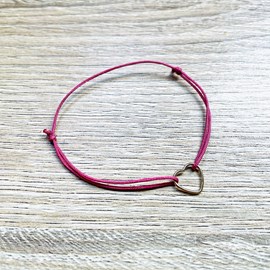 Bracelet réglable mon cœur vieux rose