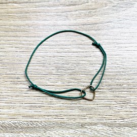 Bracelet réglable mon cœur vert