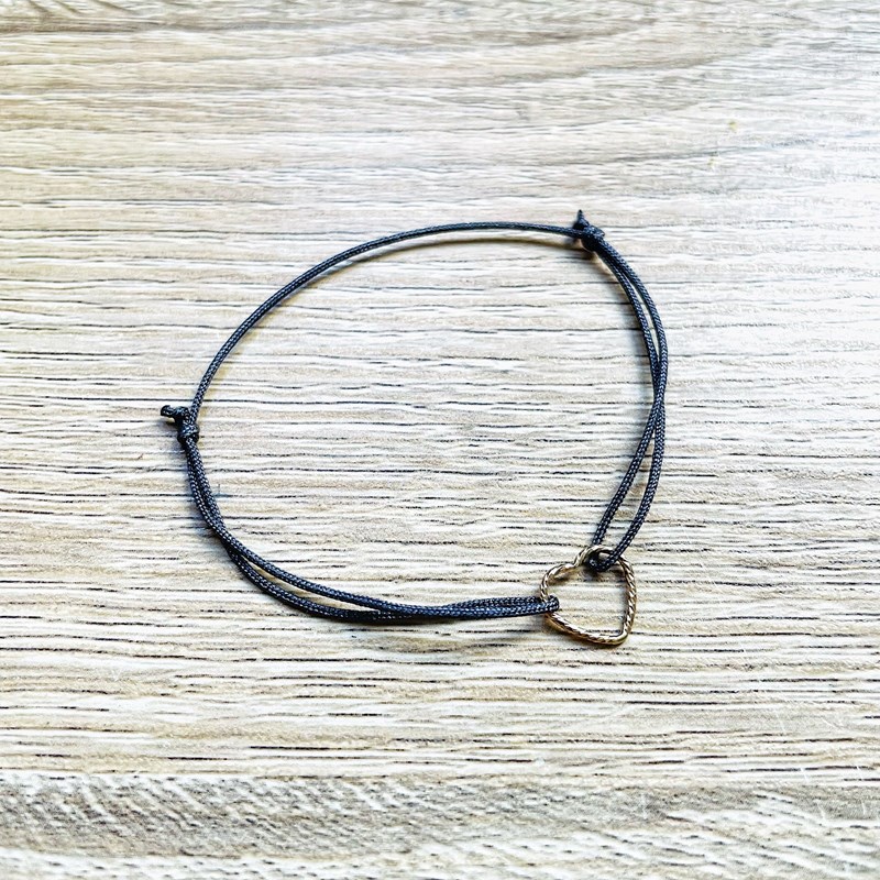 Ysie - Bracelet réglable mon cœur diamanté gris