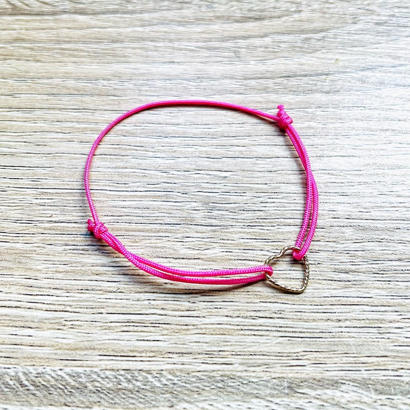Ysie - Bracelet réglable mon cœur diamanté rose