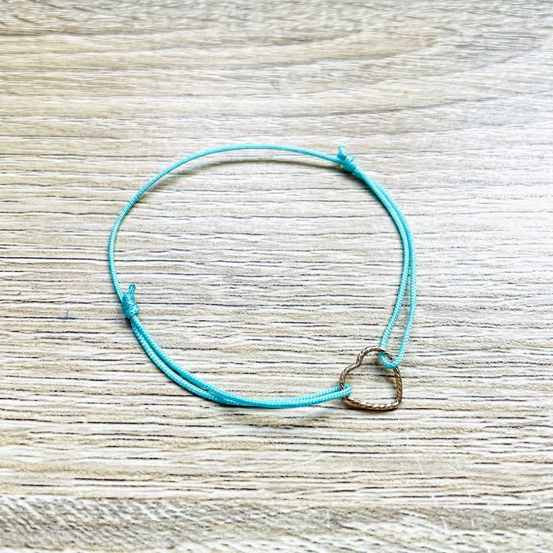 Ysie - Bracelet réglable mon cœur diamanté bleu