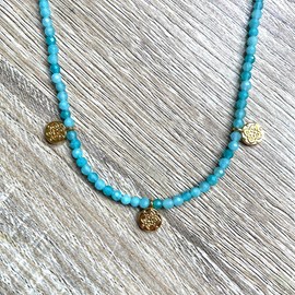 Collier céleste médailles amazonite
