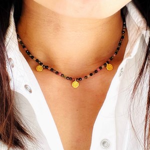 Collier céleste médailles pierre de lune