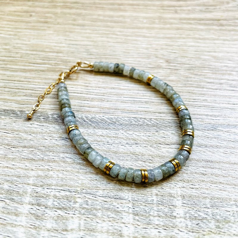 Ysie - Bracelet jane labradorite et hématites