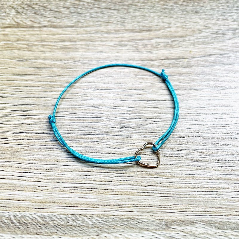 Bracelet réglable mon cœur turquoise