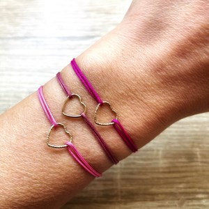 Bracelet mon cœur diamanté fuchsia
