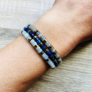 Bracelet jane amazonite et hématites