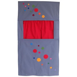 Théâtre de porte en tissu gris