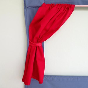 Théâtre de porte en tissu gris