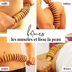 Rouleau massage cellulite masseur bois