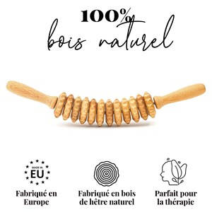 Rouleau massage cellulite masseur bois