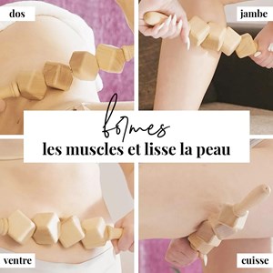 Rouleau massage cellulite masseur bois