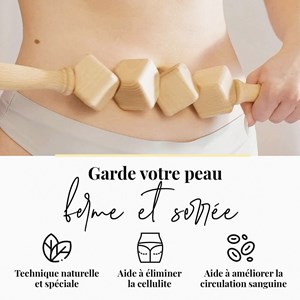Rouleau massage cellulite masseur bois