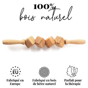 Rouleau massage cellulite masseur bois