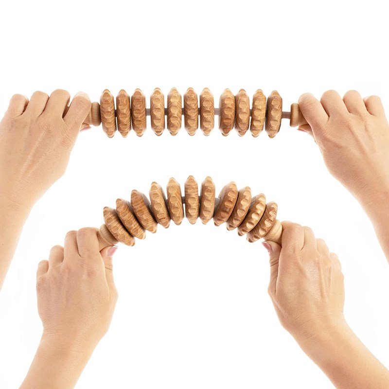 Rouleau massage cellulite masseur bois