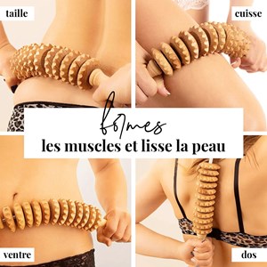 Rouleau massage cellulite masseur bois