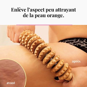 Rouleau massage cellulite masseur bois