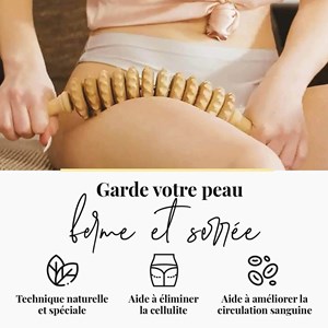 Rouleau massage cellulite masseur bois