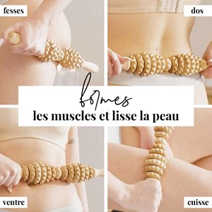 Rouleau massage cellulite masseur bois