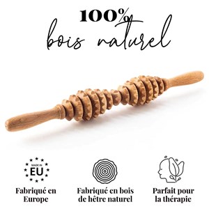 Rouleau massage cellulite masseur bois