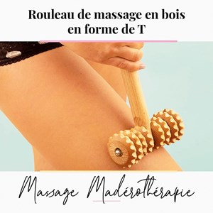 Rouleau massage cellulite masseur bois