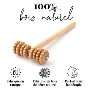 Rouleau massage cellulite masseur bois