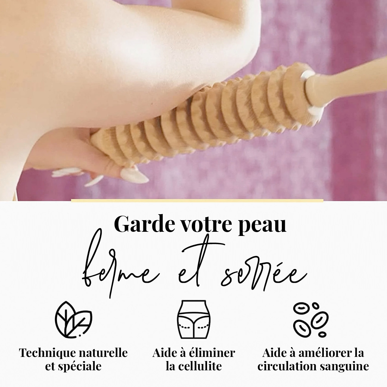 Rouleau De Massage Anti-Cellulite – 8 Rouleaux 980 Engrenages, TPR, Poignées Amovibles, 360° Réglable