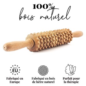 Rouleau massage cellulite masseur bois