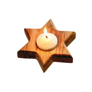 Bougeoir en bois etoile