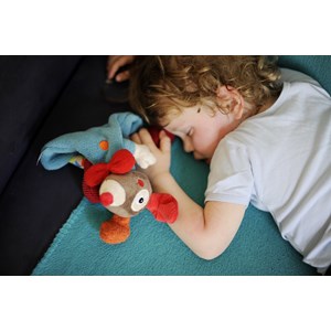 Doudou plat clown bleu