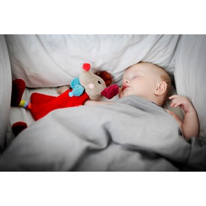 Doudou plat clown rouge