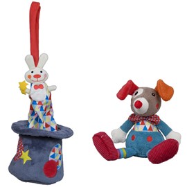 Lapin musical et doudou clown