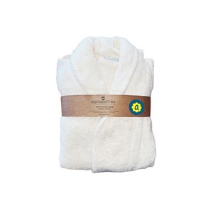 Peignoir en coton bio, coloris blanc, ta