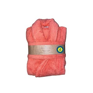 Peignoir en coton bio, coloris corail, t