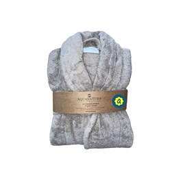 Peignoir en coton bio, coloris gris, tai