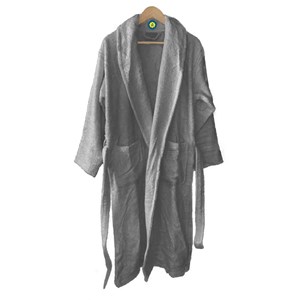 Peignoir en coton bio, coloris gris, tai