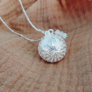 Bola mandala argent pierre de lune