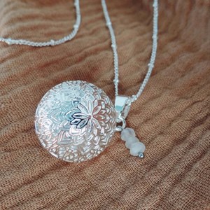 Bola mandala argent pierre de lune