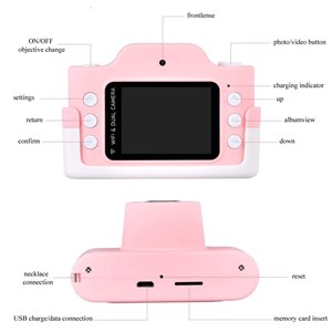 Appareil photo enfant dinosaure rose