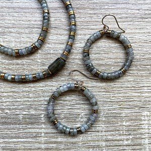 Collier jane labradorite et hématites