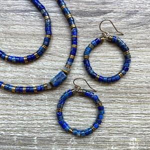 Collier jane lapis lazuli et hématites