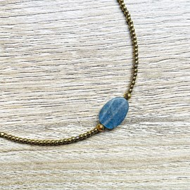 Collier maty labradorite et hématites