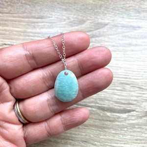 Collier alma aventurine verte argent