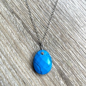 Collier alma howlite turquoise argent