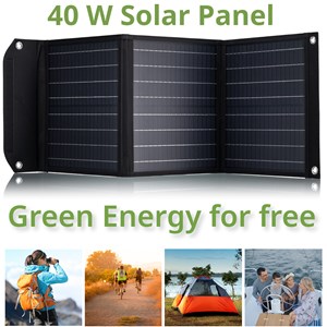 Chargeur solaire portable bresser 40 watt avec port usb et connecteur d’alimenta