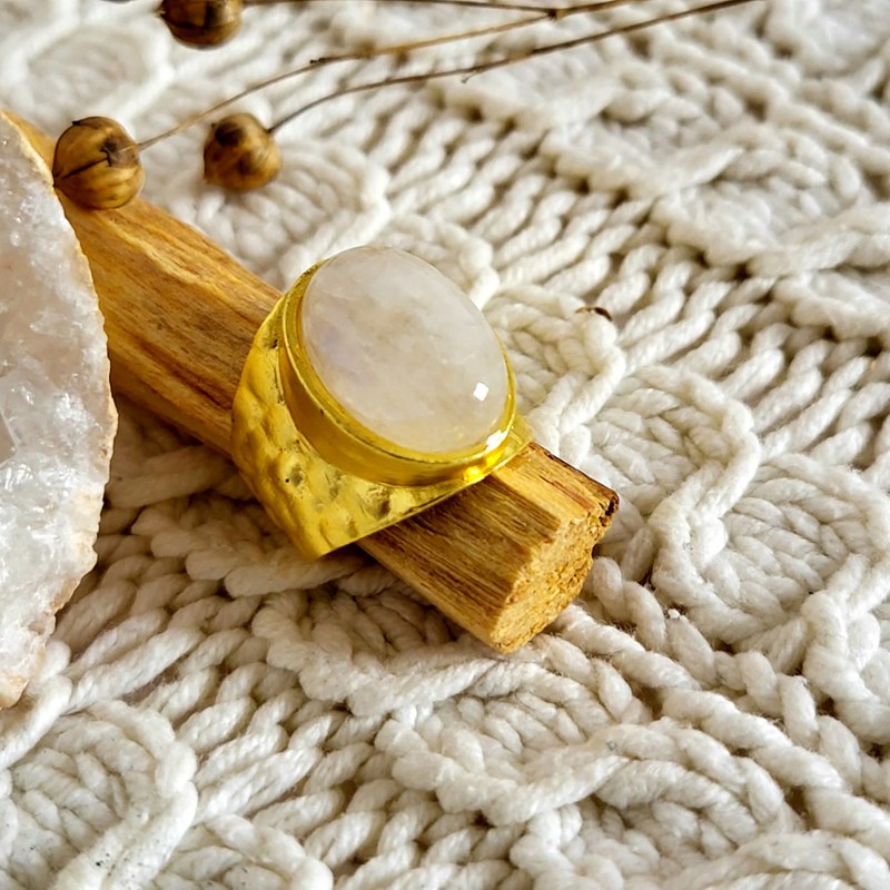 Lila in the sky - Bague d'affirmation pierre de lune