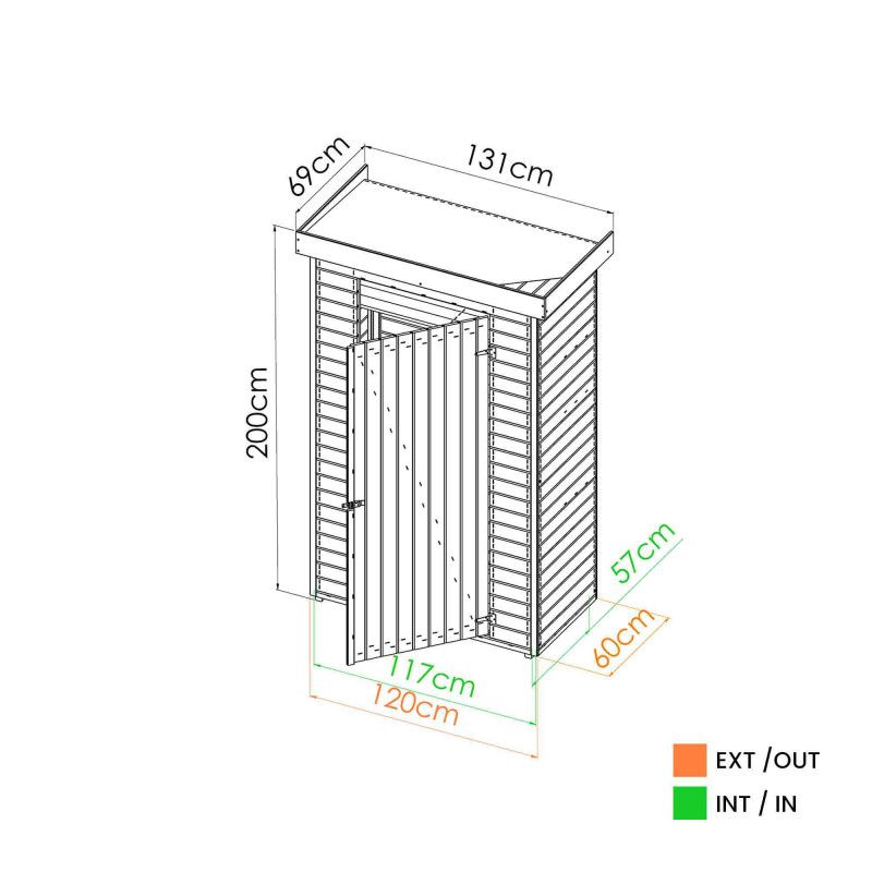 Armoire de jardin bois theo - 0,7 m²