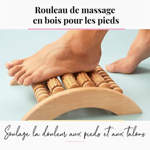 Rouleau massage pour pied masseur bois
