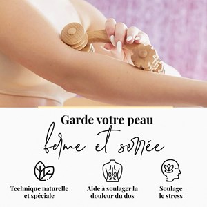 Rouleau massage masseur pour corps bois